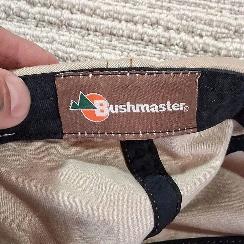 Bushmaster Firearms Logo Tan Strapback Baseball Hat Cap Camo Under Brim Gun Tact
